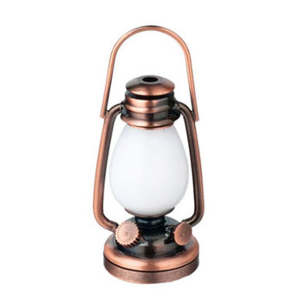 HOUSEWORKS - 1" Scale Dollhouse Miniature - LED Oil lamp Lantern, Copper (2342)