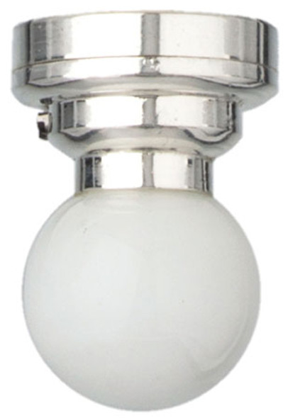 HOUSEWORKS - 1" Scale LED Silver Globe Ceiling Lamp Dollhouse Miniature (2359)