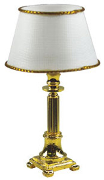 HOUSEWORKS - 1 Inch Scale Dollhouse Miniature Furniture - Brass Column Table Lamp (HW2572) 022931025723