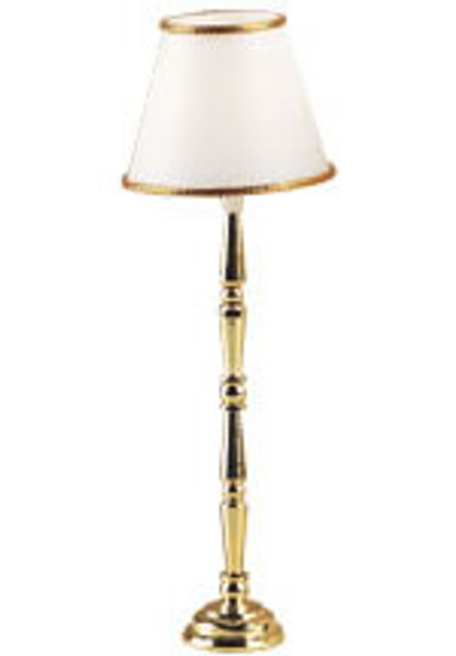 HOUSEWORKS - 1 Inch Scale Dollhouse Miniature - Gold Tone Floor Lamp (HW2718) 022931027185