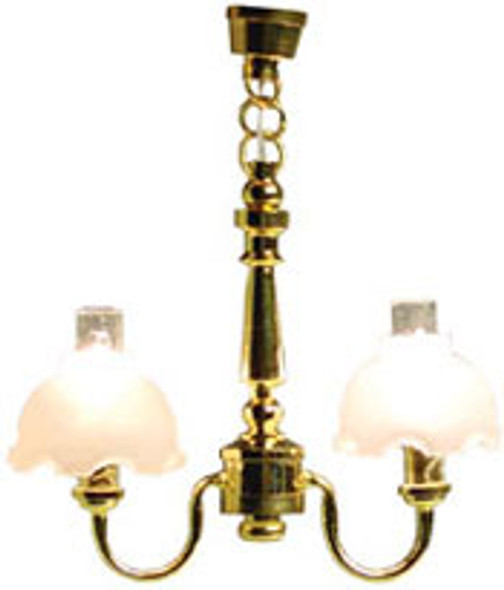 HOUSEWORKS - 1 Inch Scale Dollhouse Miniature - Two Light Fluted Chandelier (HW2726) 022931027260