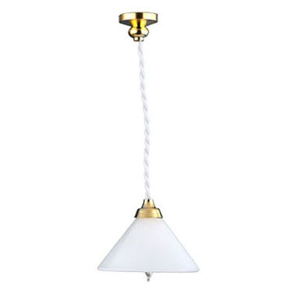 HOUSEWORKS - 1 Inch Scale Dollhouse Miniature - Modern Cone Shade Single Hanging Lamp (HW2833) 022931028335