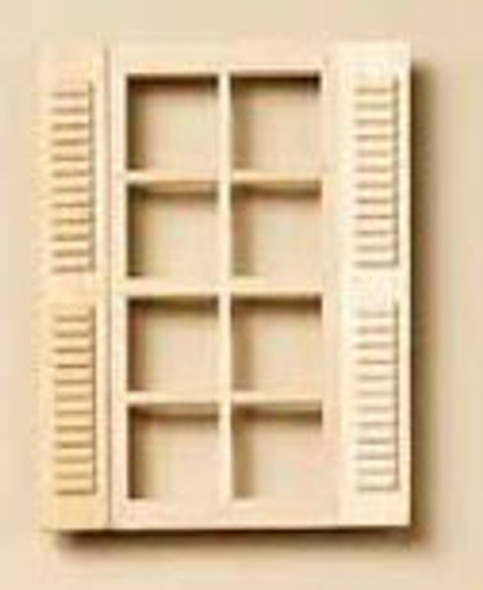 HOUSEWORKS - 1" Scale Dollhouse Miniature - Standard 8-Light Window with Shutter (5003) 022931050039