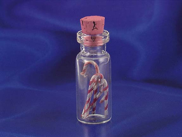 INTERNATIONAL MINIATURES - 1 Inch Scale Dollhouse Miniature - Candy Cane Jar 1pc (IM65000) 731851650006