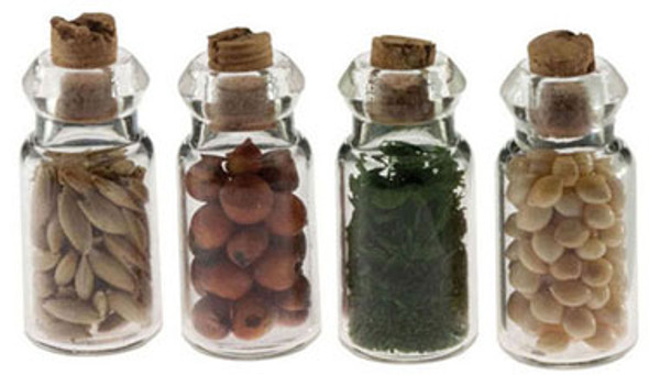 INTERNATIONAL MINIATURES - 1 Inch Scale Dollhouse Miniature - Spice Seed Jars 4 pcs (IM65005) 731851650051