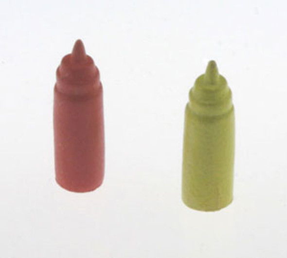 INTERNATIONAL MINIATURES - 1 Inch Scale Dollhouse Miniature - Ketchup And Mustard Dispenser (IM65023) 731851650235