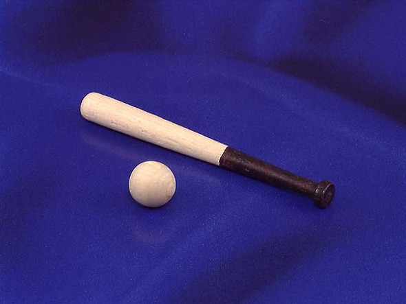 INTERNATIONAL MINIATURES - 1 Inch Scale Dollhouse Miniature - Baseball Bat And Ball (IM65093) 731851650938