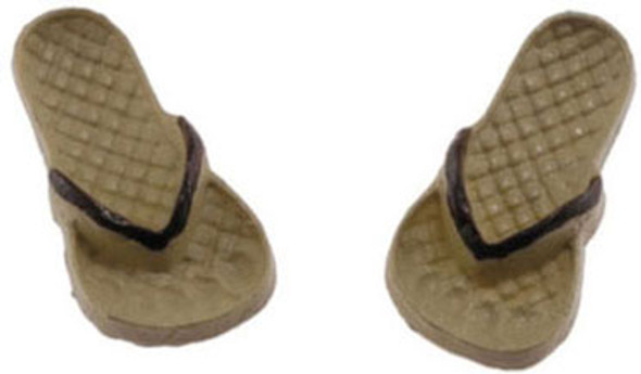 INTERNATIONAL MINIATURES - 1" Scale Dollhouse Miniature - Flip Flops, Tan and Brown, Large (65129) 731851651294