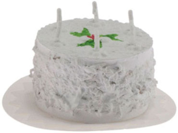 INTERNATIONAL MINIATURES - 1" Scale Dollhouse Miniature - White Birthday Cake (65214) 731851652147