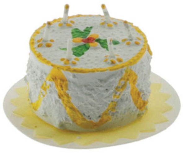 INTERNATIONAL MINIATURES - 1" Scale Dollhouse Miniature - Yellow Birthday Cake (65224) 731851652246