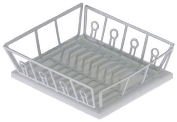 INTERNATIONAL MINIATURES - 1" Scale Dollhouse Miniature - White Dish Drainer with Mat (65266) 731851652666