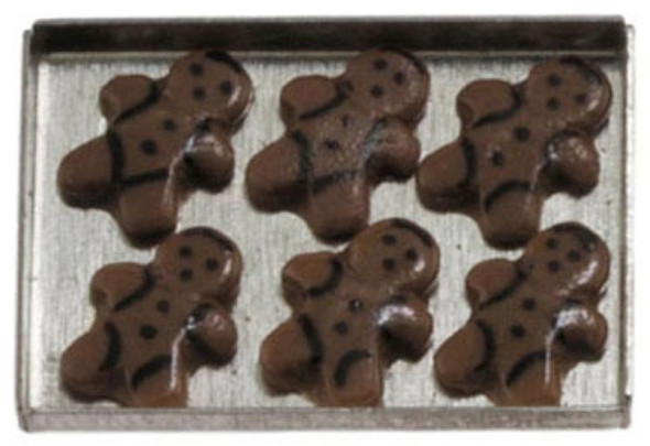 INTERNATIONAL MINIATURES - 1" Scale Dollhouse Miniature - Gingerbread Man Cookies on a sheet (65280) 731851652802