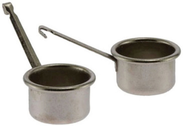 INTERNATIONAL MINIATURES - 1" Scale Dollhouse Miniature - Silver Pots 2 Piece (65308) 731851653083