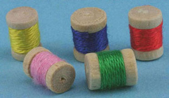 INTERNATIONAL MINIATURES - 1 Inch Scale Dollhouse Miniature - Spools Of Thread 5 pcs (IM65443) 731851654431