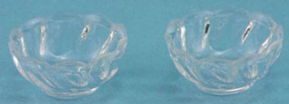 INTERNATIONAL MINIATURES - 1 Inch Scale Dollhouse Miniature - Candy Dishes Clear 2 pcs (IM65526) 731851655261