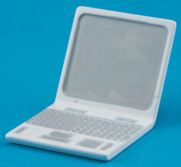 INTERNATIONAL MINIATURES - 1" Scale White Laptop Computer Dollhouse Miniature (65563) 731851655636