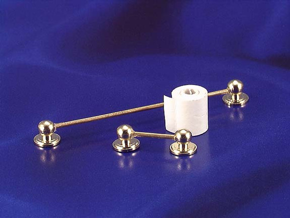 INTERNATIONAL MINIATURES - 1 Inch Scale Dollhouse Miniature - Towel Bar And Toilet Paper Holder 7 pcs (IM65650) 731851656503