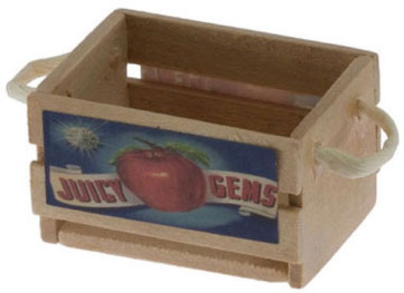 INTERNATIONAL MINIATURES - 1" Scale Dollhouse Miniature - Empty Fruit Crate with Decal and Handles (69024D)