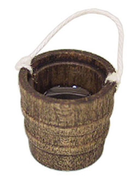 ISLAND CRAFTS - 1 Inch Scale Dollhouse Miniature - Wooden Bucket With Water (ISL08062)