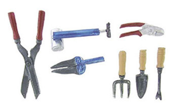 ISLAND CRAFTS - 1 Inch Scale Dollhouse Miniature - Tools Set Garden 7 pcs (ISL5002)