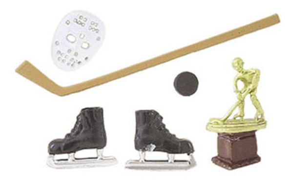 ISLAND CRAFTS - 1 Inch Scale Dollhouse Miniature - Hockey Set 6 pcs (ISL5006)