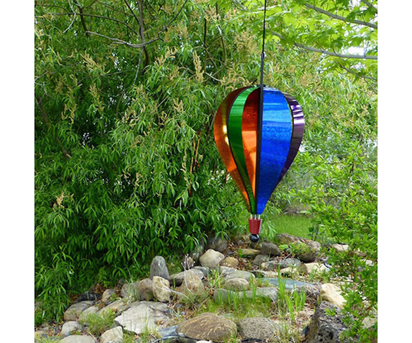 IN THE BREEZE - Rainbow Glitter 6 Panel Hot Air Balloon Wind Spinner (ITB1082) 762379110826