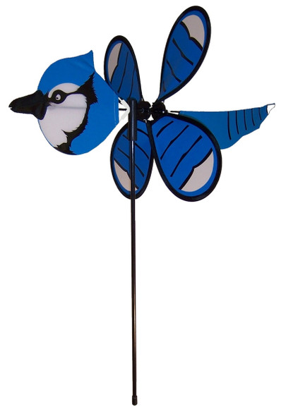 IN THE BREEZE - Blue Jay Baby Bird Wind Garden Spinner & Stake (ITB2818) 762379028183
