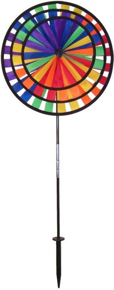 IN THE BREEZE - Rainbow Triple Wind Garden Spinner & Stake (ITB2837) 762379028374