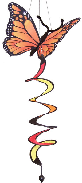 IN THE BREEZE - Monarch Butterfly Twister Wind Garden Spinner (ITB4289) 762379042899