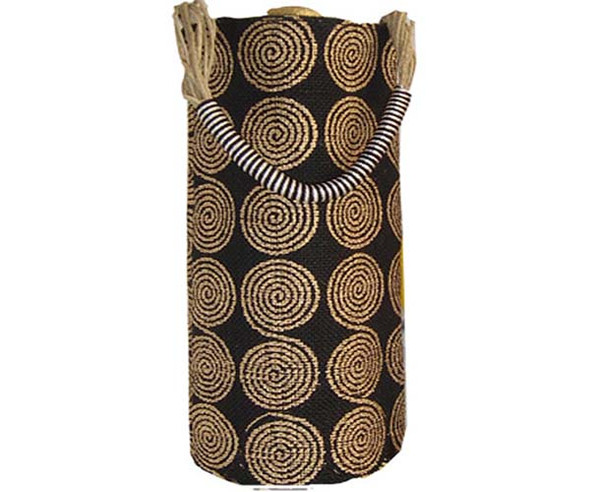 BELLA VITA - J1C Black Swirls - Jute Bottle Bags (J1CBLACKSWIRLS) 822372173027