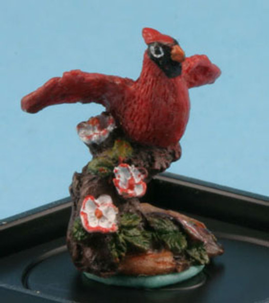 JENNETTA KENDALL - 1 Inch Scale Dollhouse Miniature - Cardinal (hand Painted Bird Figurine) (JKMJC08)