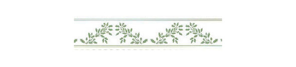 JACKSON MINIATURES - 1" Scale Dollhouse Miniature - Wallpaper Border: Acorns, Green On White (3 pieces in package) (20B)