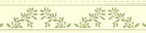 JACKSON MINIATURES - 1" Scale Dollhouse Miniature - Wallpaper Border: Acorns, Green On Cream (3 pieces in package) (27B)