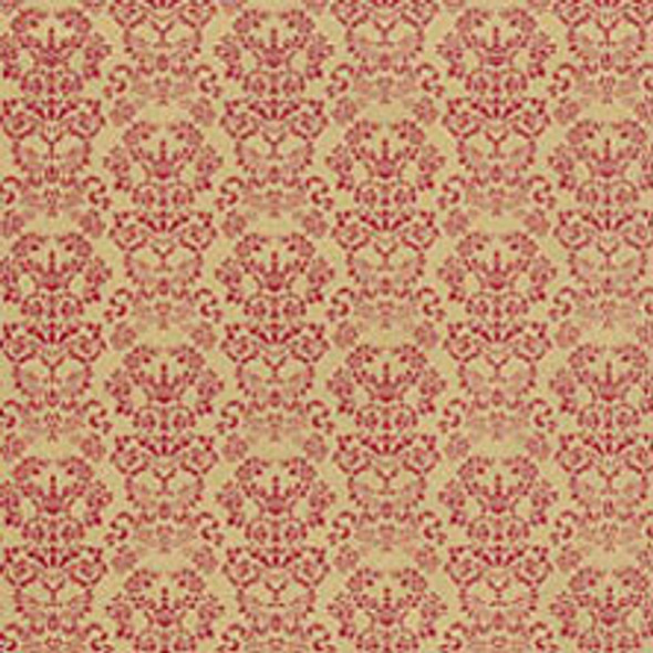JACKSON MINIATURES - 1 Inch Scale Dollhouse Miniature - Wallpaper Renaissance Red On Gold - PACK OF 3 SHEETS (JM79)