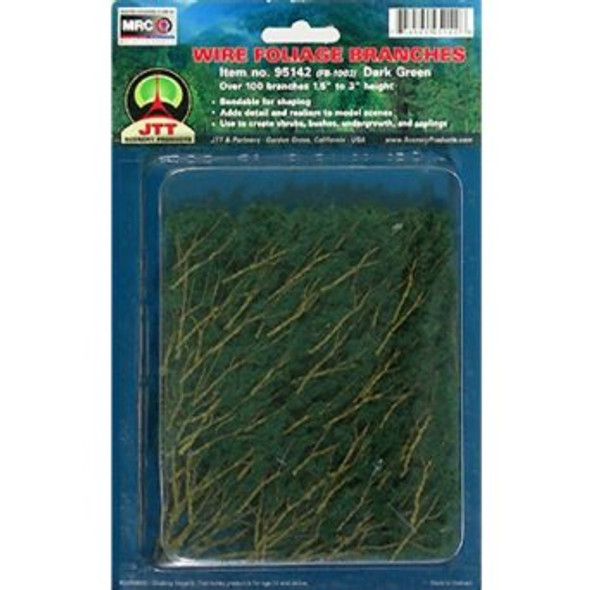 JTT SCENERY - 95520 Miniature Tree Wire Branches, Dk Green 1.5-3" 734560955202