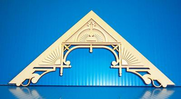 LAZER TECH TRIMS - 1 Inch Scale Dollhouse Miniature - (basswood) Apex Trim 8 1/2 W By 4 3/8 H (LT004)