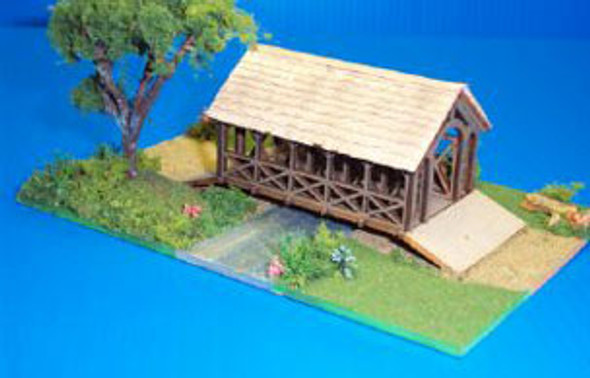 LAZER TECH TRIMS - 1 Inch Scale Dollhouse Miniature - (basswood) Covered Bridge Kit (LT650)