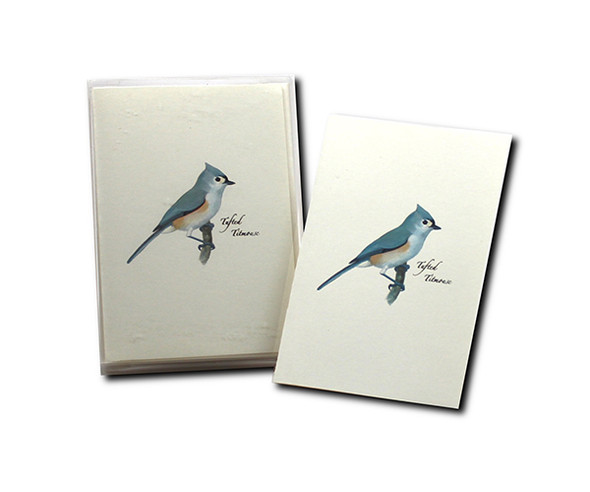 EARTH SKY + WATER - Sibley Tufted Titmouse Greeting Cards - Set of 8 (LEWERSNC150) 740620905285