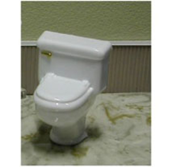 MODEL BUILDERS SUPPLY - 1" Scale Toilet Silver Handle Clear Dollhouse Miniature (TOL12SC)