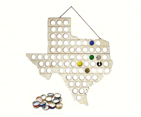 MARK FELDSTEIN - Texas Map Shaped Beer Cap Collector's Trap MFMBBCTX 789683043695