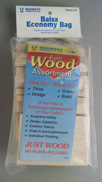 MIDWEST - Wood Balsa Economy Bag (19) 091157000197