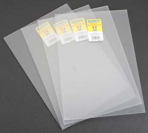 MIDWEST - 703-04 Clear Polyester Sheet Stock .060 x 7.6 x 11" (4) 091157703043
