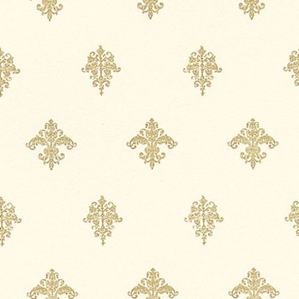 MINI GRAPHICS - 1 Inch Scale Dollhouse Miniature - Wallpaper: Majestic Champagne - PACK OF 3 SHEETS (MG111D2) 725104111024