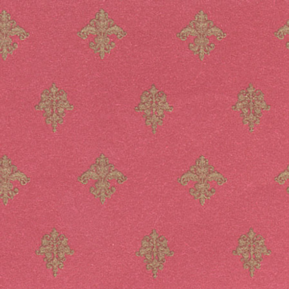 MINI GRAPHICS - 1 Inch Scale Dollhouse Miniature - Wallpaper: Majestic Burgundy - PACK OF 3 SHEETS (MG111D25) (111D5) 725104111253