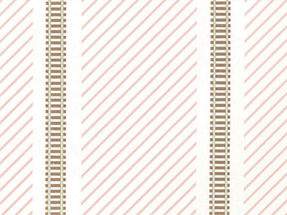 MINI GRAPHICS - 1 Inch Scale Dollhouse Miniature - Wallpaper: Choo Choo Tracks Red - PACK OF 3 SHEETS (MG133D24) (133D4) 725104133248