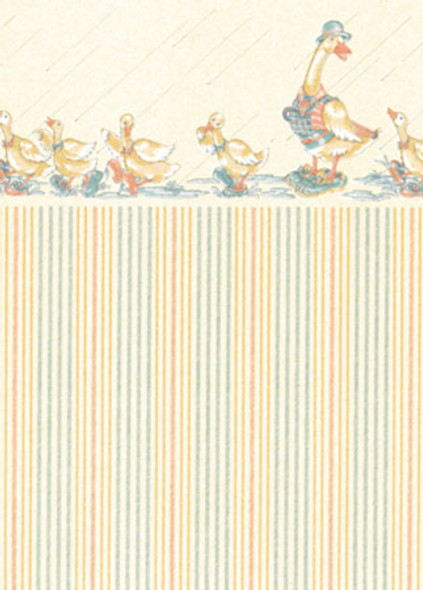 MINI GRAPHICS - 1 Inch Scale Dollhouse Miniature - Wallpaper: Dapper Ducks Cream - PACK OF 3 SHEETS (MG153D24) (153D4) 725104153246
