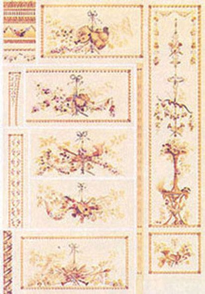 MINI GRAPHICS - 1 Inch Scale Dollhouse Miniature - Wallpaper: Minuet - PACK OF 3 SHEETS (MG172D2) 725104172025