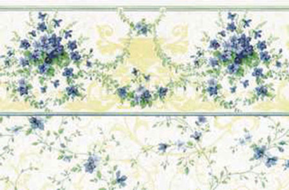 MINI GRAPHICS - 1 Inch Scale Dollhouse Miniature - Wallpaper: Sonata Blue - PACK OF 3 SHEETS (MG203D23) (203D3) 725104203231