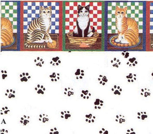 MINI GRAPHICS - 1 Inch Scale Dollhouse Miniature - Wallpaper: Cats Meow - PACK OF 3 SHEETS (MG209D2) 725104209028