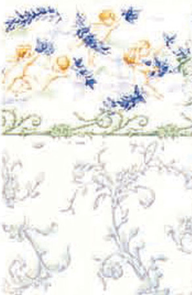 MINI GRAPHICS - 1 Inch Scale Dollhouse Miniature - Wallpaper: Symphony Blue - PACK OF 3 SHEETS (MG212D2) 725104212028